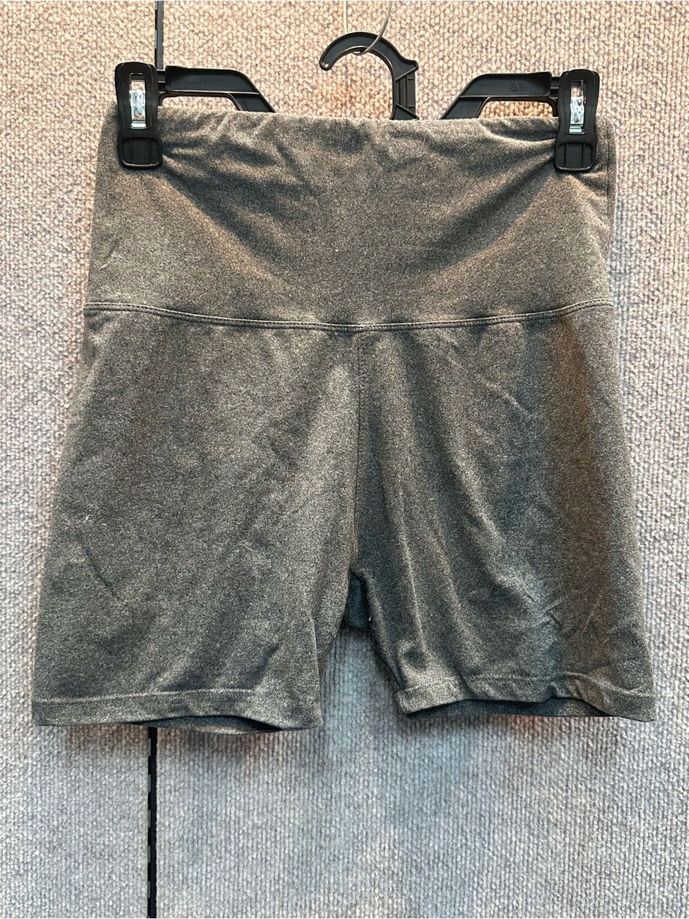 High-Rise Metallic Gray Bike Shorts
